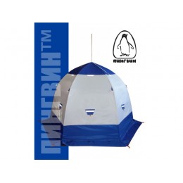 Зимняя палатка Пингвин 3 с дышащим верхом Люкс (1-сл.) бело-синий
